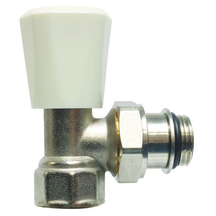 Robinet Manuel Equerre - SOMATHERM - Diam 12x17 - Nickelé - Débit réglable - Joint torique