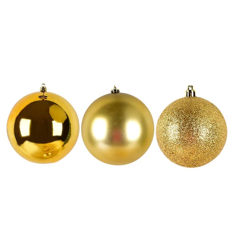 Christmas Tree Decorations: 3-10cm Electroplated Golden Plastic Balls