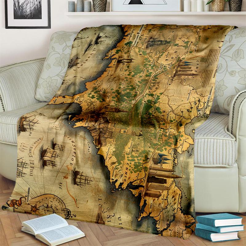 29 Style New Retro Marine Nautical Chart Compass Blanket,Soft Throw Blanket for Home Bedroom Bed Sofa Travel Office Cover Kids