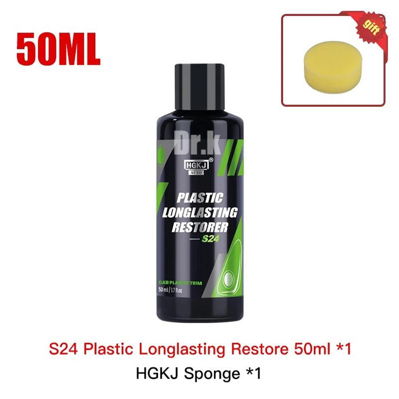 Rénovateur de plastique pour voiture, 50/100 ml, noircissement, brillance accrue, produits de nettoyage pour voiture, restauration durable, réparation, revêtement, rénovateur