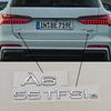 For Audi A6 55 TFSIe Trunk Letters Emblem Badge Glossy Black Chrome Silver Logo Nameplate Car Styling Sticker Accessories C7 C8