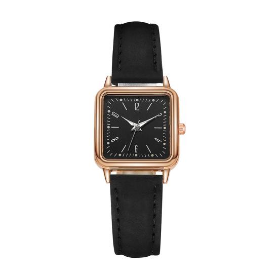 Quartz Watch for Women Luminous Hands Compact Wristwatch Elegant Arabic Numerals Watch Easy Night Reading Square Watch for Daily Wear Gift