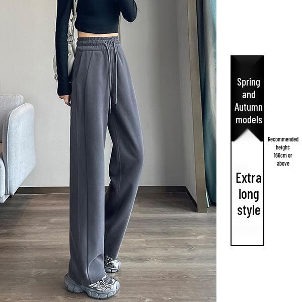 Women's Wide-Leg Velvet Sweatpants - Height-Enhancing Banana Sports Pants for Autumn/Winter 2025