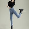 Skinny small-footed jeans women's autumn and winter new high-waisted slim-fitting black boots and pants pencil pants