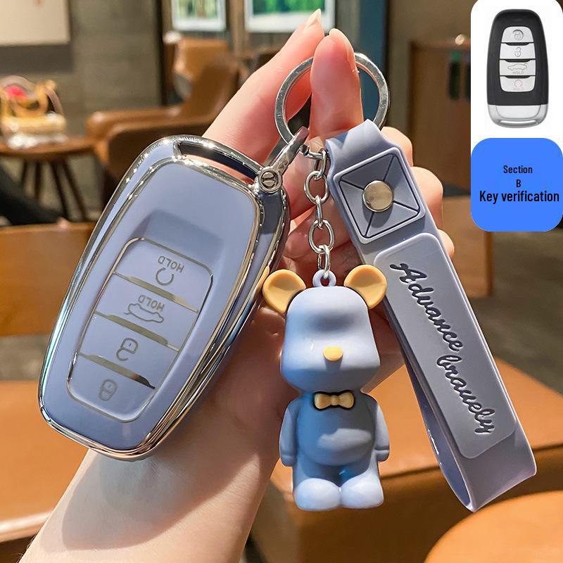 Hongqi HS5/HS7/H5/H9/E-HS9 Key Case with Buckle & Cute Pendant