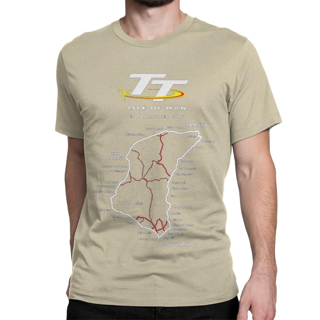 Motorcycle Races T-Shirt for Men Women Isle Of Man TT Novelty Cotton Tee Shirt Crew Neck Short Sleeve T Shirt Adult Clothing