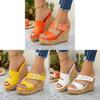 Summer Womens Open Toe Thick Sole Platform Slip On Sandals With Rubber Outsole For Casual Wear