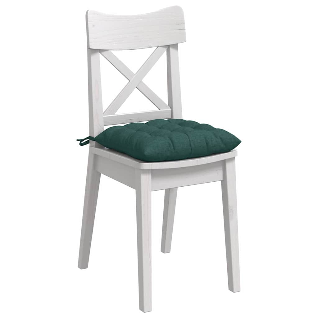 Seat Cushions 4 pcs Dark Green 40 x 40 x 6 cm Fabric