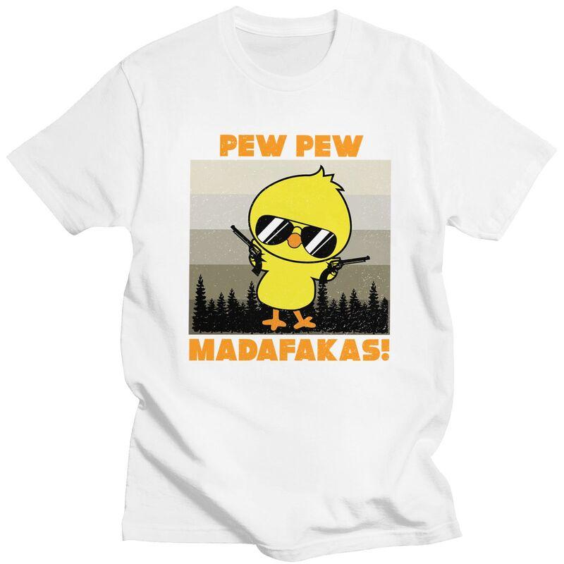 Custom Vintage Pew Madafakas Duck Tshirts for Men Short Sleeves Leisure T Shirt Fashion Tshirts Pure Cotton Tee Gift