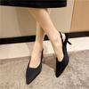 Dam Pumps Skor Sommar 2022 Trend Chic Point Toe Slip-on stilettklackar Kvinna Sexiga Sandaler Bröllopsfest Skor