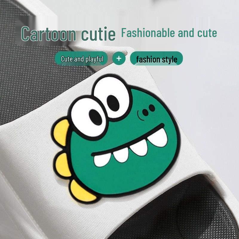 Trendy Men's Summer Cartoon Non-Slip Slippers - Outdoor One-Strap Style for Couples