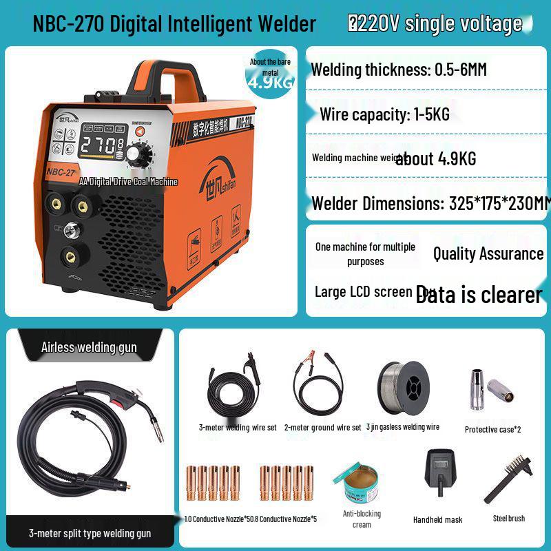 

220V Gasless MIG/TIG/Stick Welder: Home & Industrial Use, Stainless Steel Full Set