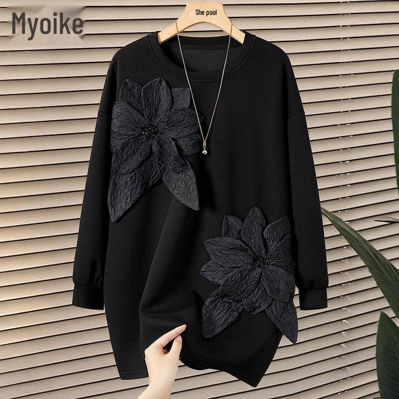 

Женский свитшот Tachic с 3D-цветочным принтом и спущенным плечом L