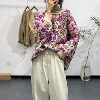 Mori Girl Sladký Heavy Jacquard Sveter Bunda Dámske Jarné Voľné Veľká veľkosť Lazy Wind Pletený kardigan