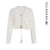 ELLASSAY Women's Drawstring Cut-out Knit Top
