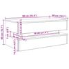 LED Coffee Table In Artisan Oak Finish 90 X 50 X 40 Cm