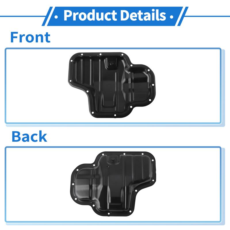 UXCELL No.1210224020 Engine Oil Pan Oil Pan Sump Transmission Oil Pan for Toyota RAV4 2019-2023 Aluminum Alloy Black