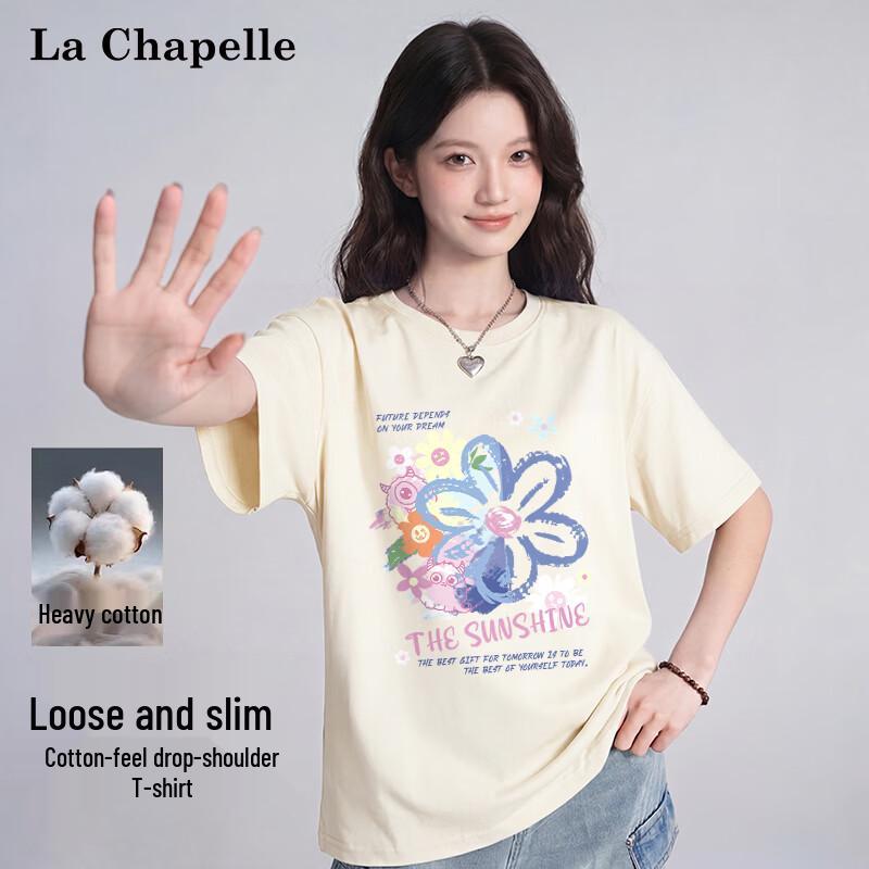 La Chapelle Women s Heavyweight Cotton Graffiti Floral T-Shirt 2XL