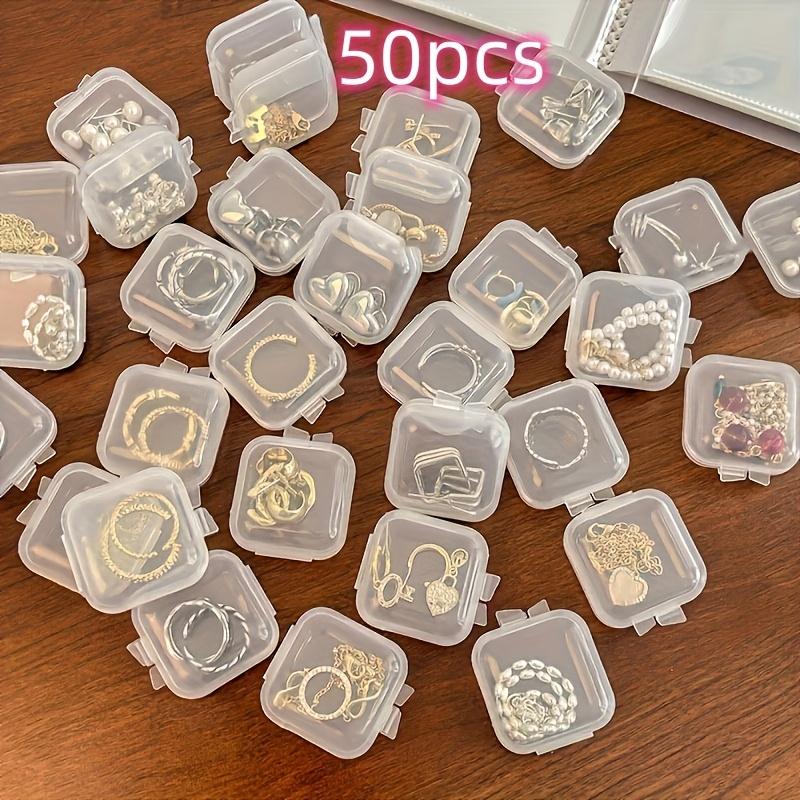 

Mini Clear Plastic Organizer Boxes with Lids - Transparent Jewelry Storage for Beads, Crafts, Earrings, Rings & Pills
