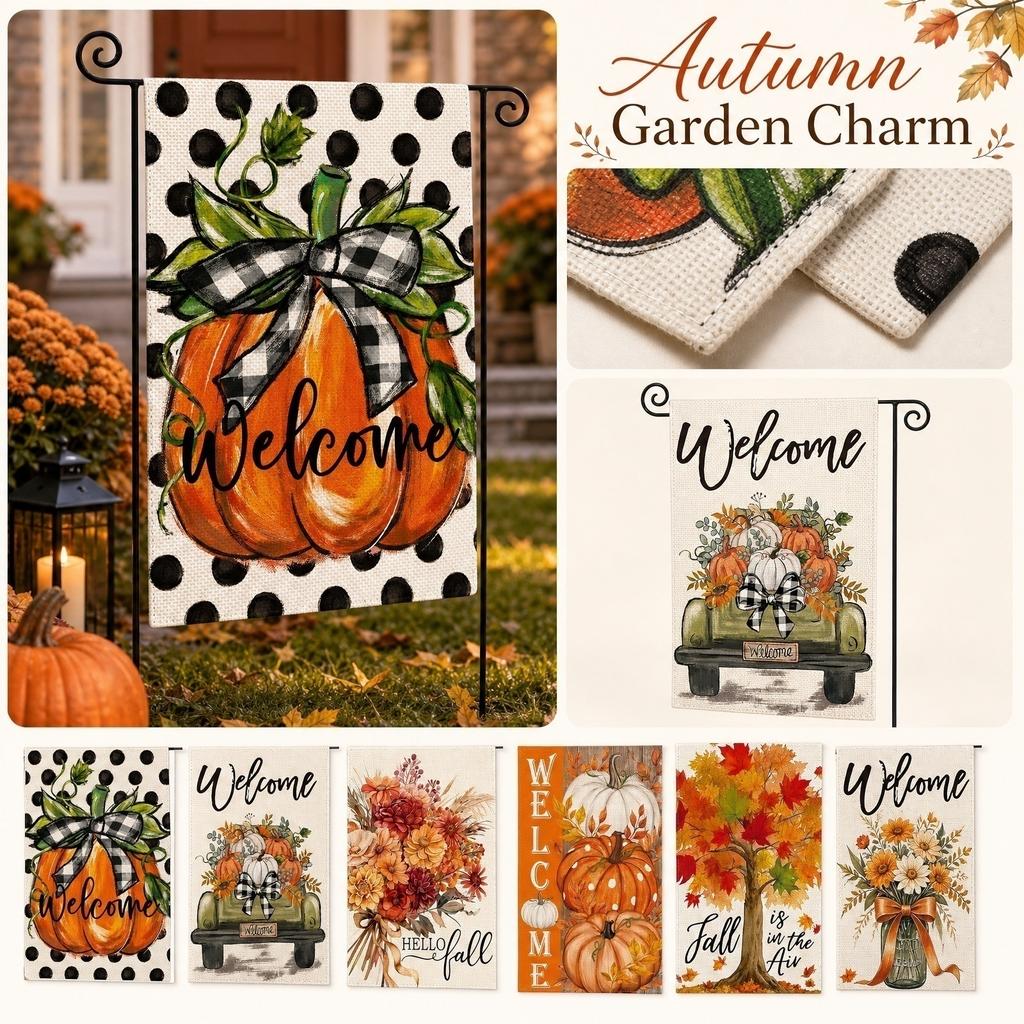 Autumn Harvest Garden Flag Double Sided Printed 45x30cm Thanksgiving Fall Seasonal Outdoor Yard Decoration Flag