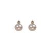 Elegant 8-14MM Mantou Pearl Stud Earrings with Gold Pins - High-Quality, Simple Design