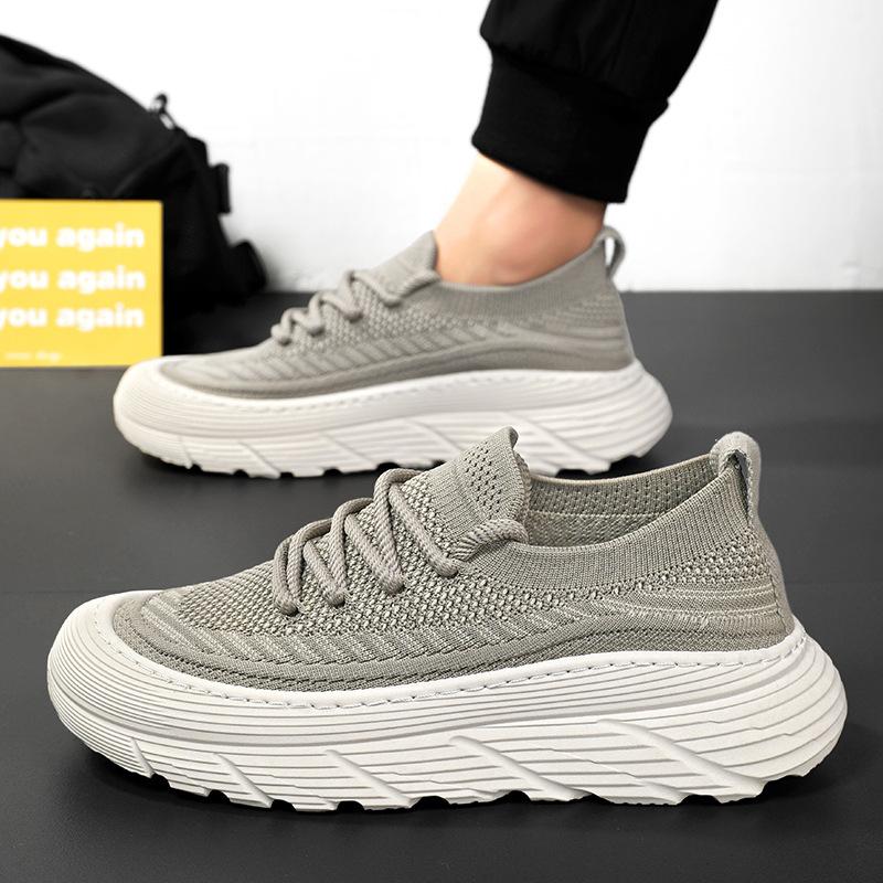 Summer Men's Shoes Breathable Mesh Shoes Men's Sports Shoes Korean Version Versatile Platform Non-slip Casual Shoes Running Dad Shoes