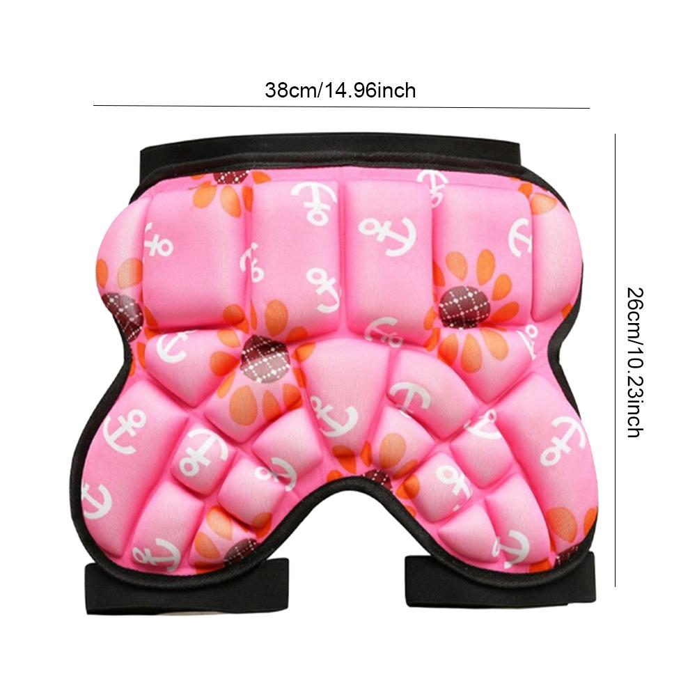 Kids Shorts Skate Butt Pad Breathable 3D Padded Hip Protective Short Shock Absorbing Adjustable for Most Sports Roller Skating New Pink