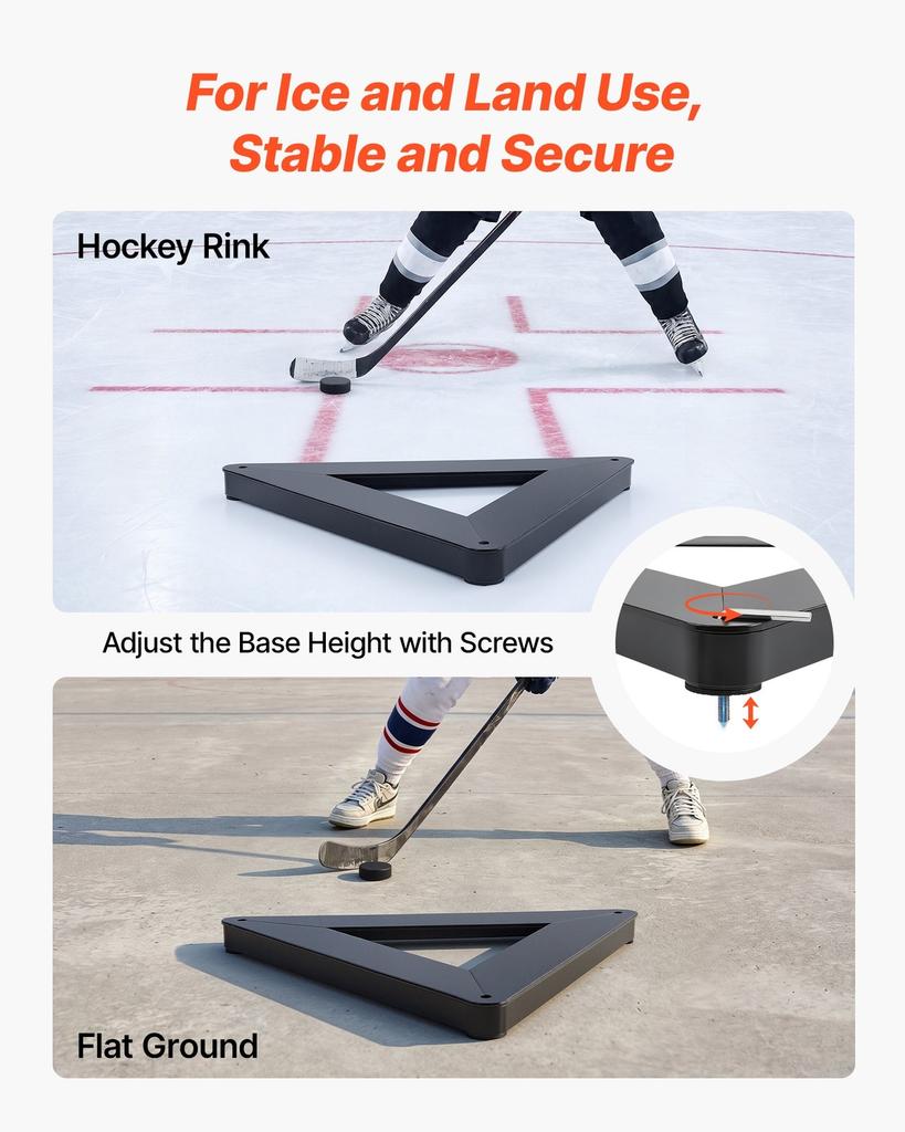 Triangle Hockey Passer, Heavy-Duty Multi-Angle Rebounder, Hockey Passing Aid, Passing & Stick Handling Trainer, Off-Ice & On-Ice Portable Equipment,