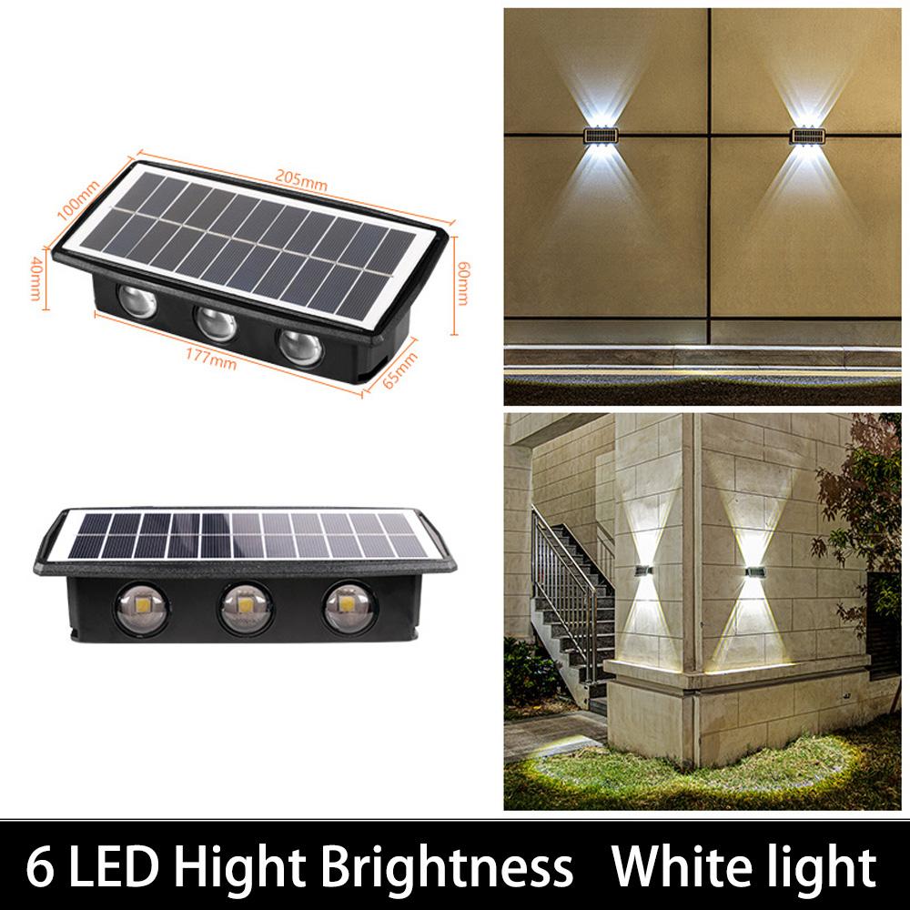 6LED Solar Wall Light Outdoor Garden Decoration Wall Lamp High Brightness Up And Down Luminous Lighting Outdoor Solar LED Lamp