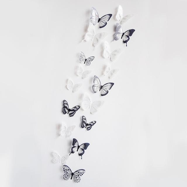 New 18pcs/lot Butterflies 3d Wall Sticker Beautiful Butterfly Living Room for Kids Room Wall Decals Home Background Decoration