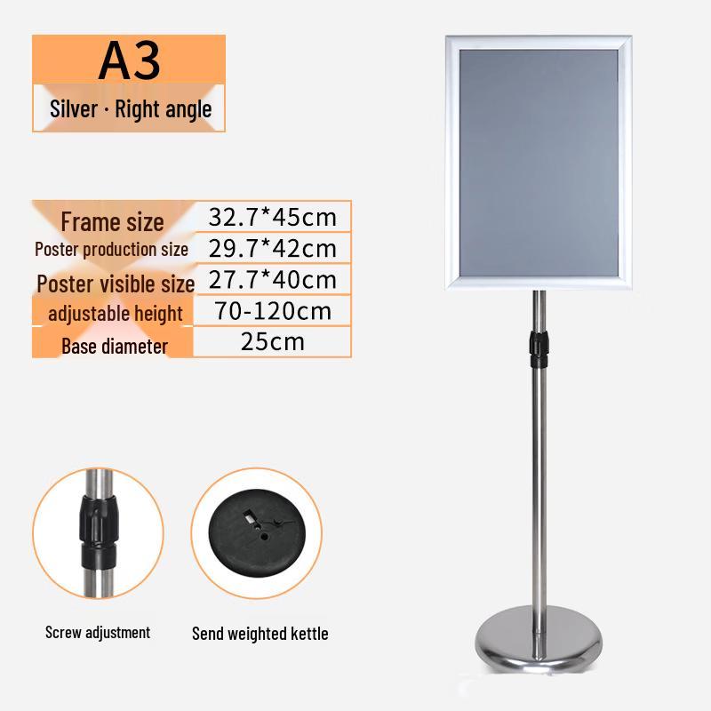 Jinglu A3 Stainless Steel Floor Display Sign Holder