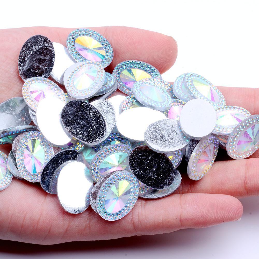 

Овальные 13x18мм смоляные стразы, 100 или 40 штук, заостренная и плоская задняя часть, звездный дизайн для одежды 40pcs 13x18mm