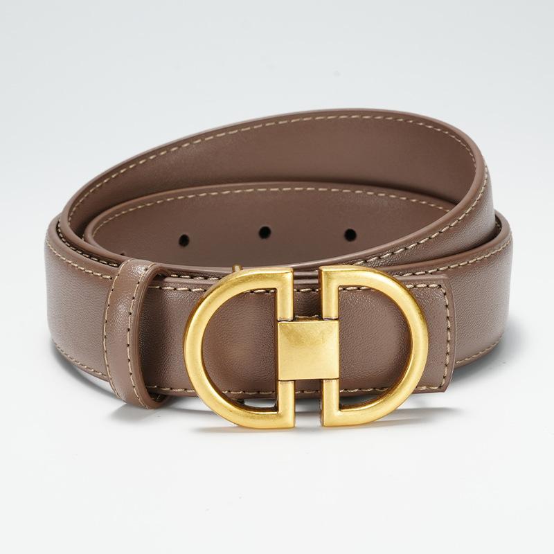 Women's Belt Dress Smooth Buckle Women's Belt Women's Decorative Trousers Versatile Thin Belt Skirt Strap