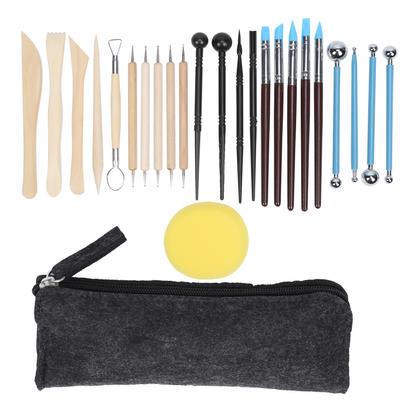 25 Stück Keramik Töpferwerkzeug Set zum Formen, Prägen, Modellieren, Handwerkskunst Zubehör