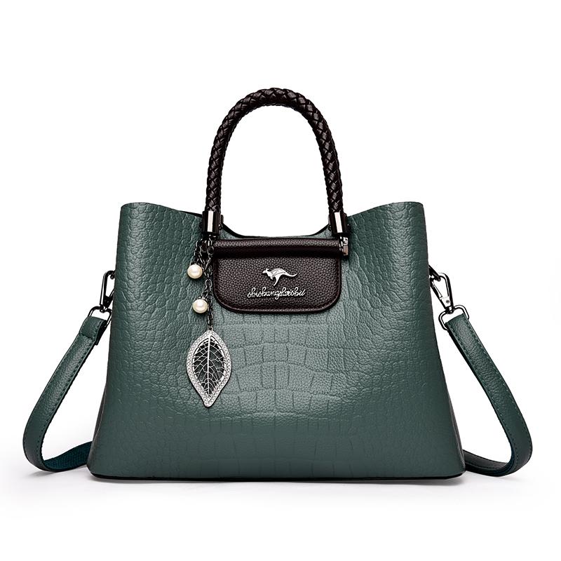 Настоящие Модные 3-слойные Роскошные Сумки Женские Сумки Дизайнерские Высококачественные Кожаные Сумки через плечо для Женщин 2026 Сумка на плечо зелёный