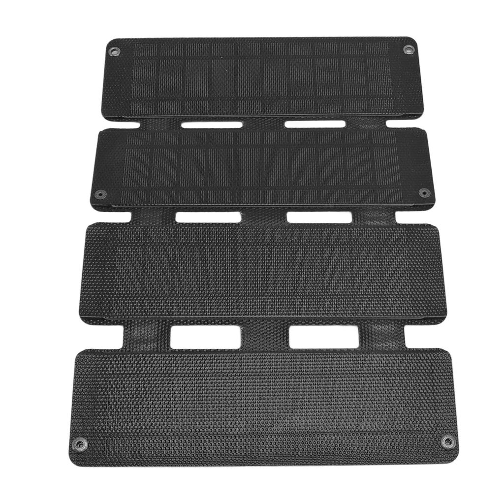 13W 5V ETFE Foldable Solar Panel Charger Dual USB Output Phone Power Bank Solar Charging Pack 4 Fold Black