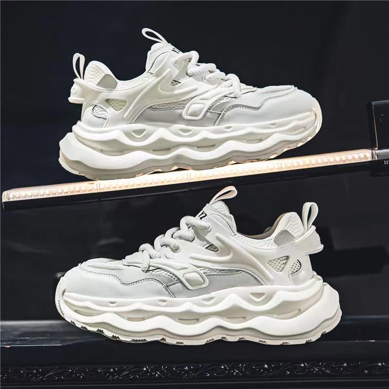 Color Block Design Men Height Increasing Shoes Luxury Casual Sneakers Men Platform Trainers Fashion Thick Sole Sneakers Man