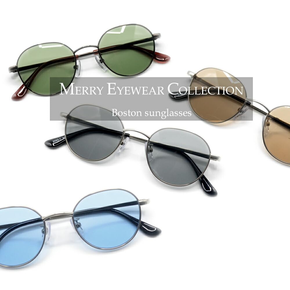 Sunglasses for Men and UV Fashion Small Mini Lightweight Boston Tinted [MERRY PLEASURE] Women, Protection, Glasses, Size, Lenses, (Weight 23g), Round,