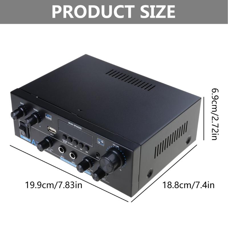 High Power 70Wx2 Digital Voice Amplifiers Receiver with Bluetooth-compatible 5.0 for Home Speaker Systems