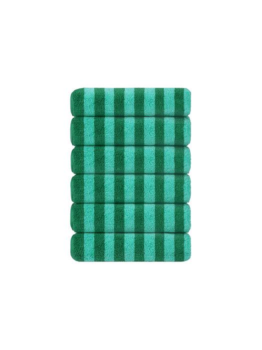 TETO 6P Полотенце из Супимы с Зеленым Полосатым Узором 230 г Greenery 230g