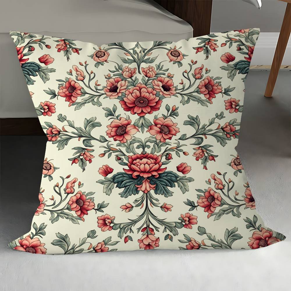 Elegant And Gentle Floral Print Cushion Cover Decorative Pillow Sofa Home Decor Case Pillow Cases