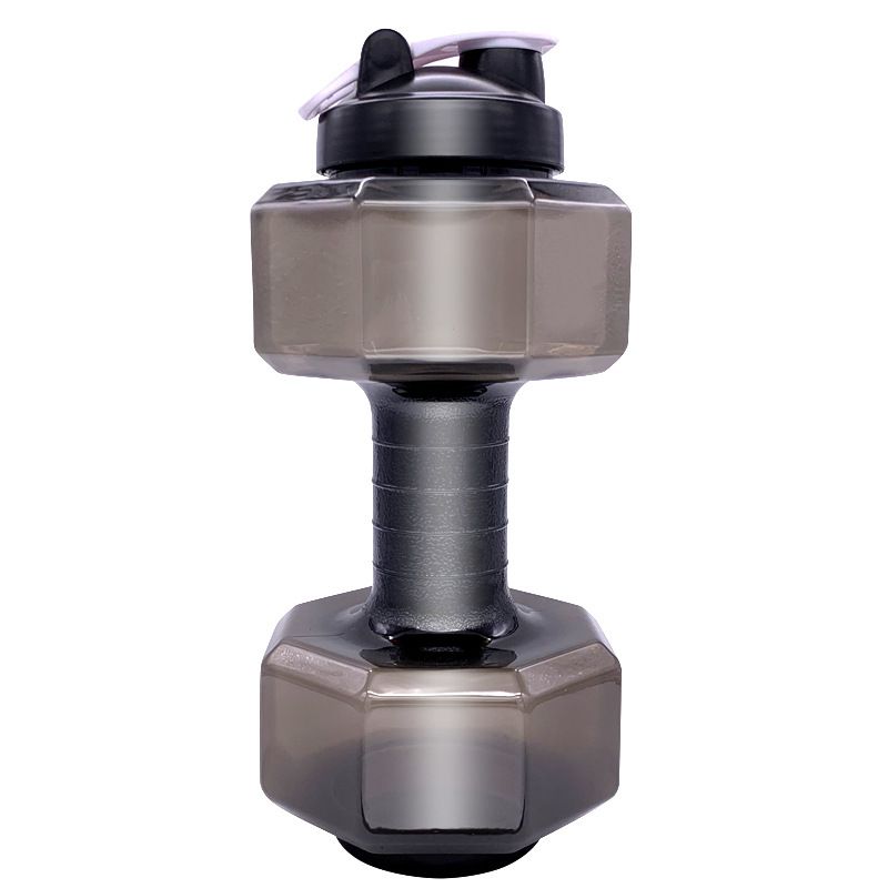 

Dumbbell Cup Fitness Creative Sports Kettle Mens Portable Personalized Plastic 500ML сірий колір