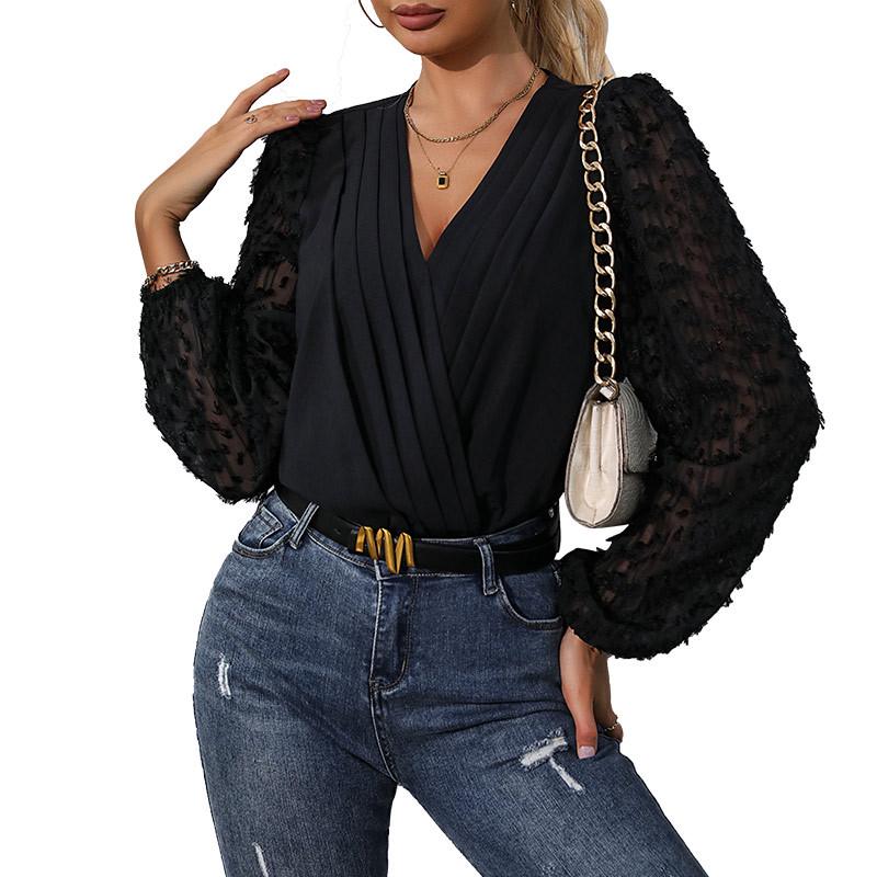2025 Sexy Elegant Black Jacquard Long Sleeve Slim Fit Jumpsuit