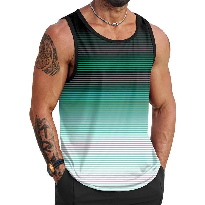 Camiseta sin mangas con estampado de palmera tropical para hombre, impresión 3D, sin mangas, verano, calle, hawaiana, playa, entrenamiento, fitness, camisetas