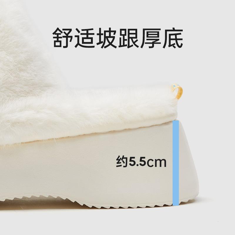 Excellent thick-soled plush cotton slippers, new women's autumn and winter outer wear, keep warm at home