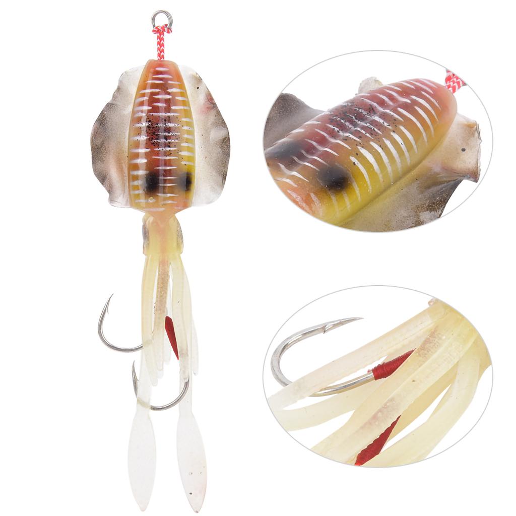 Soft Luminous Fishing Bait UV Octopus Squid Lure Fishing Tackle Accessory