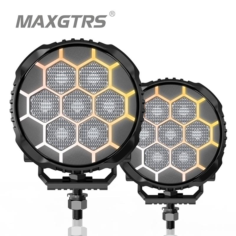 MAXGTRS Work Light 81W Light Bar 12V 24V Mini Square Round Spotlight Headlamp For Car Offroad Truck 4X4 Tractor SUV ATV S4-2.8Inch（1 piece）