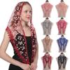 160*50cm Women Tassel Triangle Scarf for Church Prayer Shawl Embroidered Lace Veil Floral Headcovering Veils for the Church's