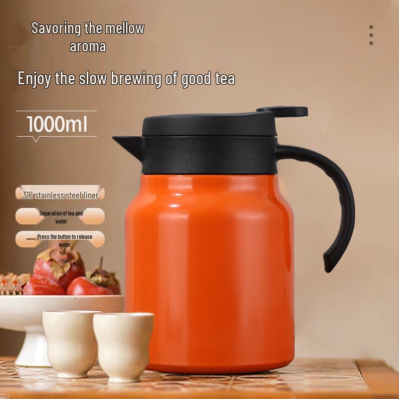Large Capacity Stainless Steel Teapot with Tea and Water Separation & Stewing Function