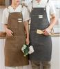 Baumwolle Wasserdicht Öl Leinenschürze Kaffee Milch Tee Laden Hüftschürze für Zuhause Küche Gartenarbeit Arbeit